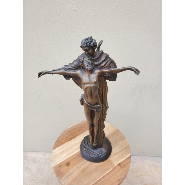 Metal 1980s Jesus Ascending Bronze Staute For Sale - Image 7 of 13