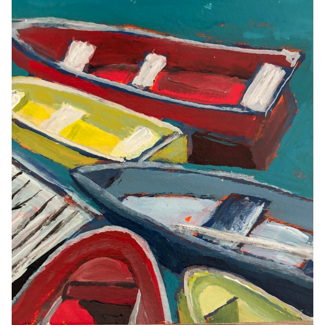 “Five Paddle Boats” Original Acrylic Painting by Linda McDonough For Sale In Naples, FL - Image 6 of 10