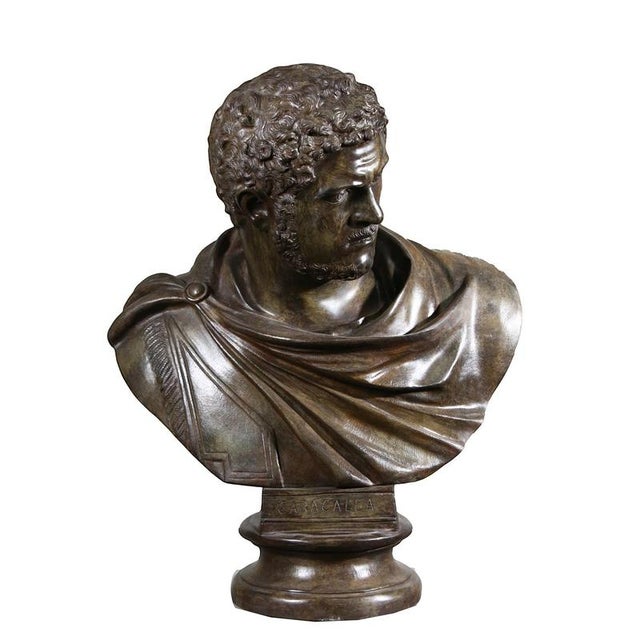 Bust of Emperor Caracalla, Bronze For Sale - Image 4 of 4