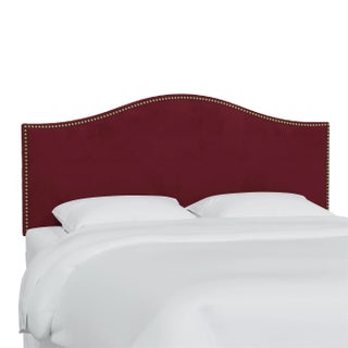 Ashland Headboard in Berry Classic Velvet, Full For Sale