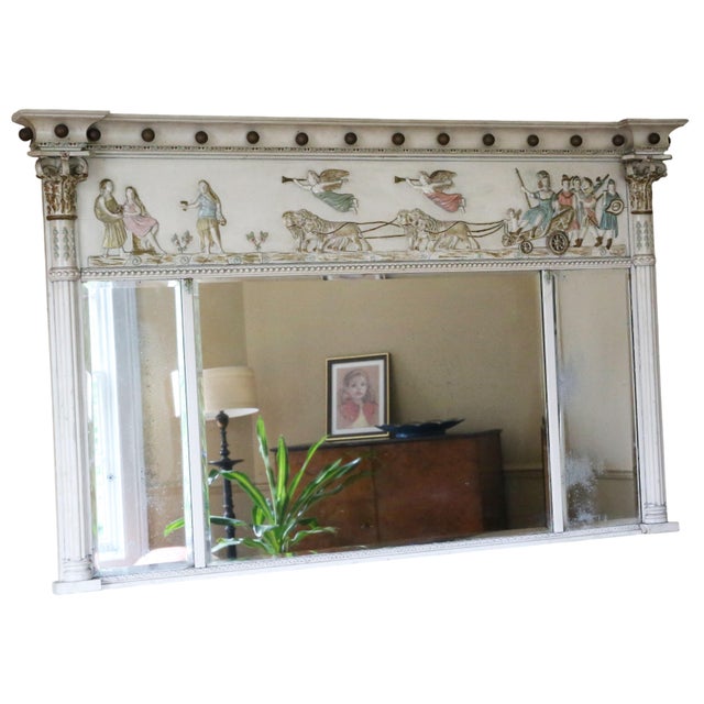 Large Antique Regency Overmantle Wall Mirror, 1800s For Sale - Image 9 of 9