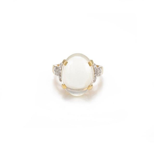 Not Yet Made - Made To Order Bohemian Chic 20th Century 8.6 Ctw Moonstone Cocktail Ring Size 6.5 For Sale - Image 5 of 8