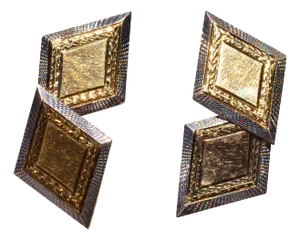 The Colle: Art Deco Cuff Links with Platinum Top and Yellow Gold, 2 Pieces