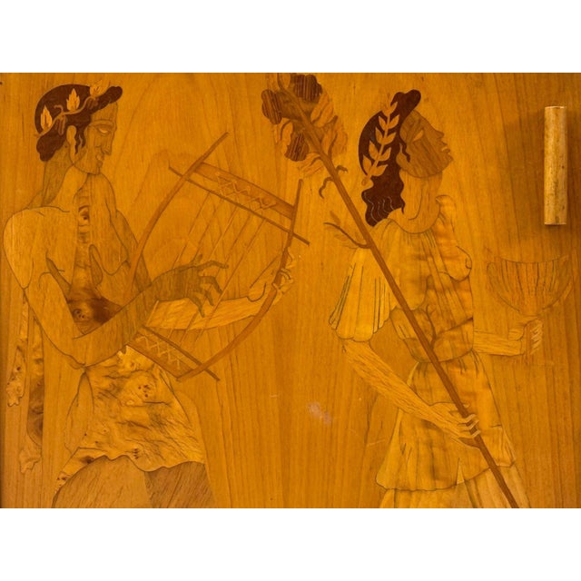 Brown Erik Mattsson, Art Deco, Marquetry, Glass, Rare Bar Cart, Sweden C. 1939 For Sale - Image 8 of 16