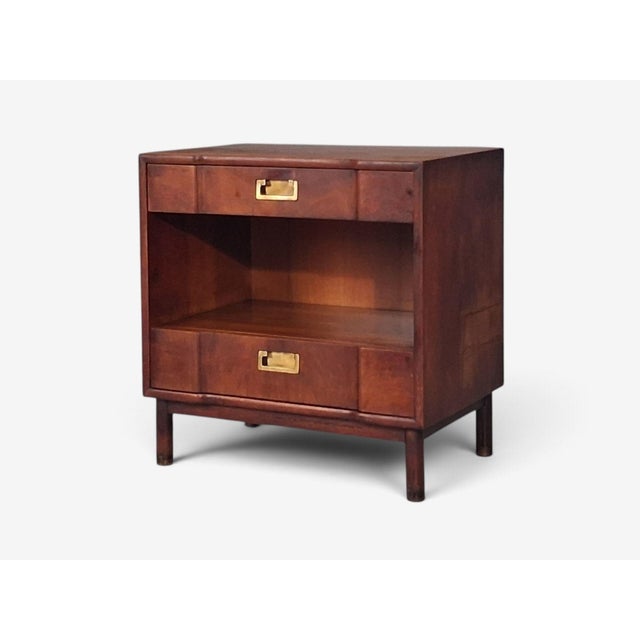 1960s John Widdicomb, American Modern, Nightstand, Walnut, Brass, Usa, 1960s For Sale - Image 5 of 13