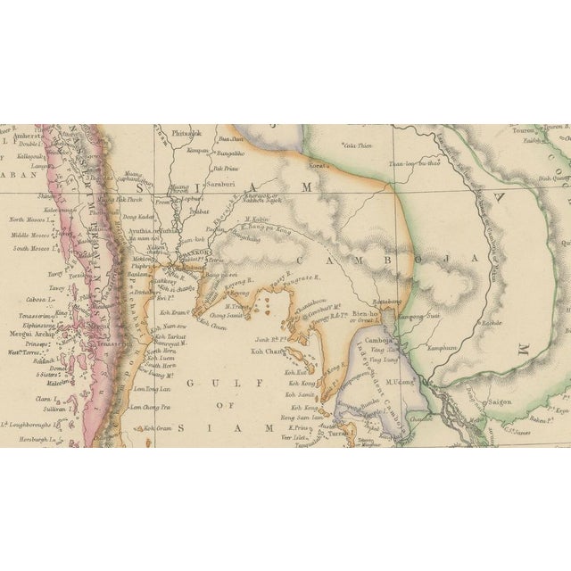 Antique Map of South and Southeast Asia, 1860 For Sale - Image 6 of 10