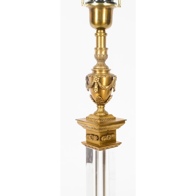 Mid 20th Century Ormolu & Glass Corinthian Column Table Lamps, 1950s, Set of 2 For Sale - Image 4 of 18