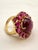 Bochic "Orient" Natural Ruby Cocktail Ring Set In 18K Gold & Silver with Certifi For Sale - Image 4 of 12