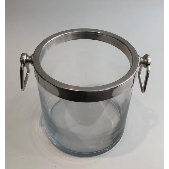 Circa 1970 French Silver Plated and Glass Champagne Bucket For Sale - Image 6 of 13