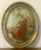 English 1800 English George III Silk Needlework Embroidery of a Lady with a Red dress in Brass Frame For Sale - Image 3 of 11