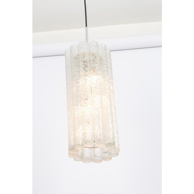 Gold Large Murano Tubes Pendant Light attributed to Doria, 1970s For Sale - Image 8 of 15