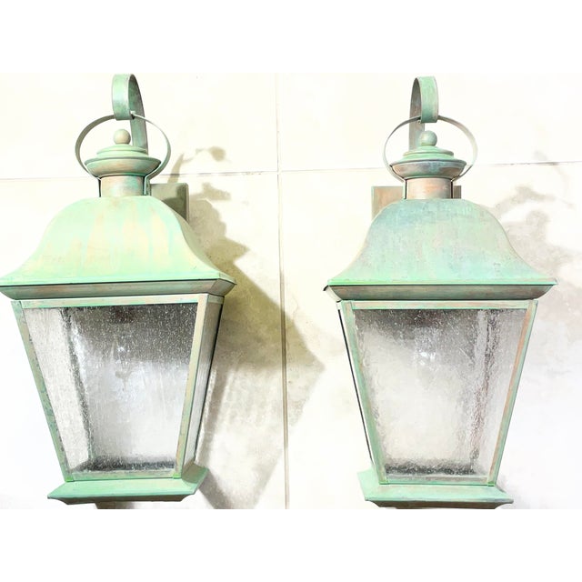 Pair of Vintage Solid Brass Lanterns - Timeless Elegance for Your Home For Sale In Miami - Image 6 of 18