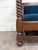19th Century Antique Jacobean Revival Blue Velvet Upholstered Oak Hall Settee Daybed Bench For Sale - Image 5 of 18