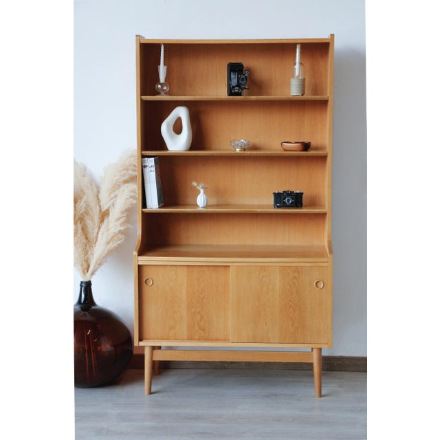Vintage Scandinavian Oak Bookcase, 1960s For Sale - Image 10 of 18