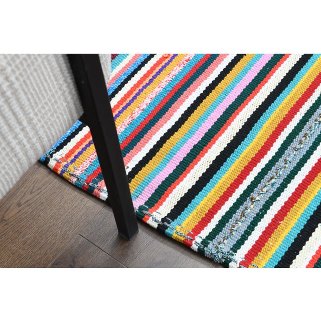 Green Vintage Turkish Oushak Handmade Wool Cotton Pink Green Area Rug For Sale - Image 8 of 12