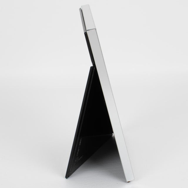 Metal Umberto Mascagni Silvered Aluminum Picture Frame, Italy 1970s For Sale - Image 7 of 9