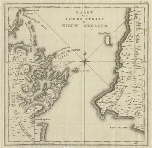 Antique Map of Cooks Strait in New Zealand, 1803