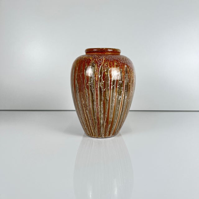 West German ceramic vase with stone-effect glaze, 1960/70 Model 504-18 Dimensions: 16x12 cm Height: 18 cm Good overall...