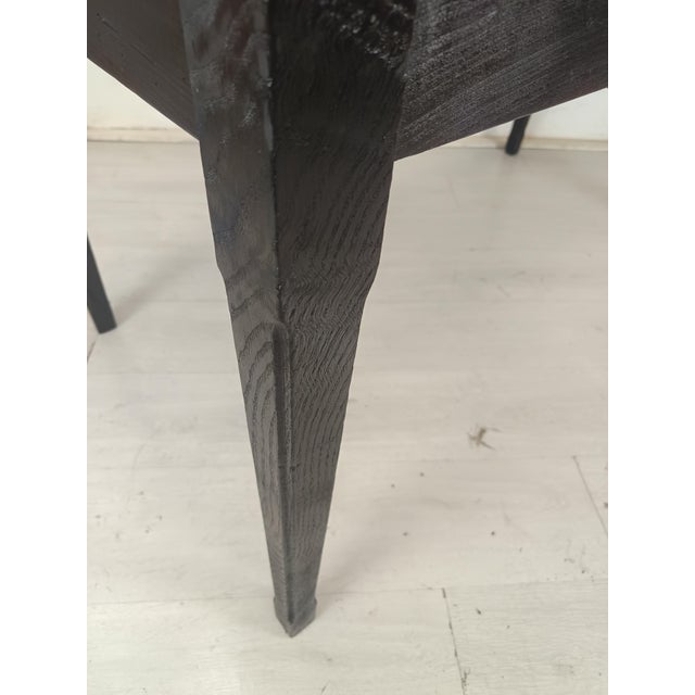 Farmhouse Table in Blackened Wood For Sale - Image 9 of 18