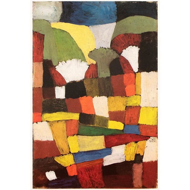 Brick Red 1989 After Paul Klee "Garden in Ph", Full-Color Print From France For Sale - Image 8 of 8