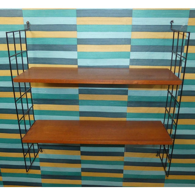Vintage String Shelf in Walnut, 1960s For Sale - Image 6 of 13
