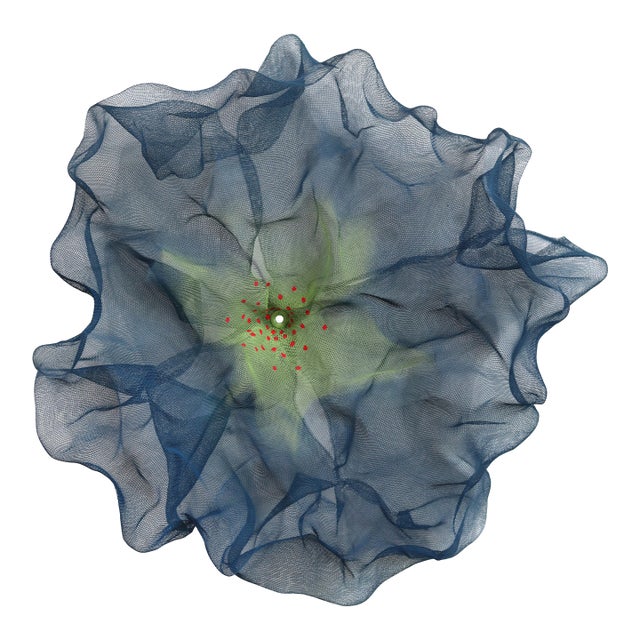 Cotton Candy Cumulus Navy Green Red - Abstract Three-Dimensional Wall Original Artwork by Atticus Adams For Sale