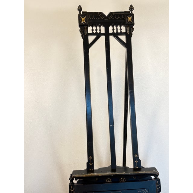 Antique 19th Century Eastlake Ebonized Cherry Studio Easel Aesthetic Movement Portfolio Stand For Sale - Image 11 of 18