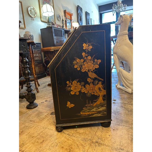Antique English Chinoiserie Child’s Slant Front Desk. For Sale - Image 4 of 12