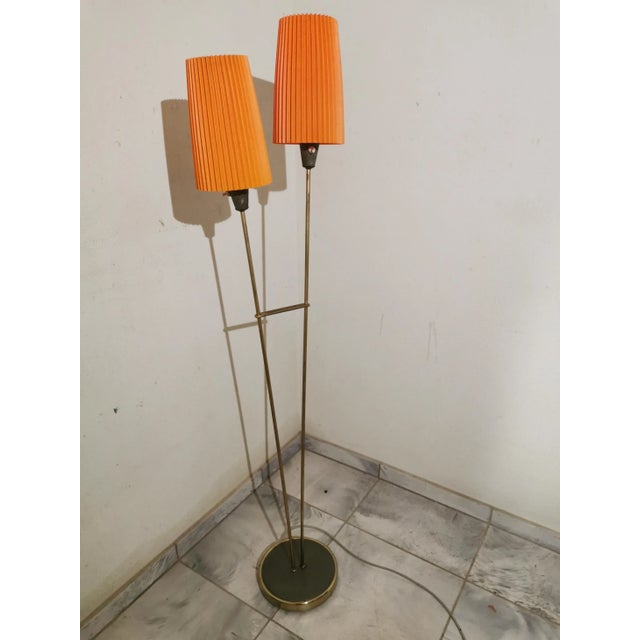 Gold Mid-Century Floor Lamp, GDR, 1960s For Sale - Image 8 of 10