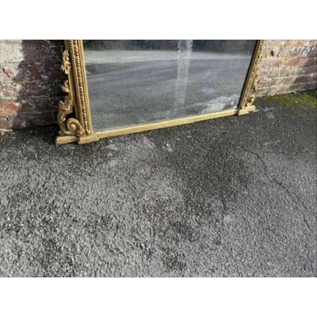 Large Antique English Gilt Overmantle Mirror, 1800s For Sale - Image 4 of 8