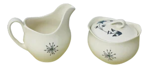 1960s Mid-Century Modern Atomic Cream & Sugar Set by Johnson Bros - 2 Pieces