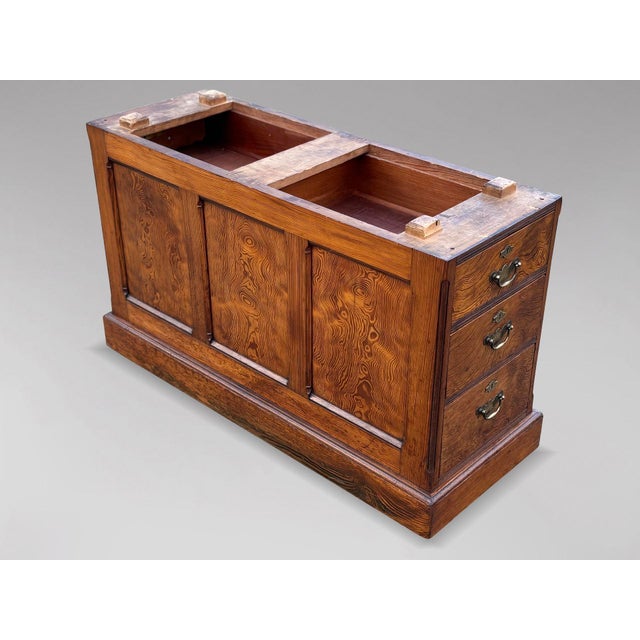 Pitch Pine Partners Desk, 1880s For Sale - Image 10 of 12