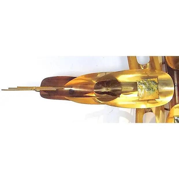 Mid 20th Century Vintage William Vose Mid-Century Gold Metal Wall Sculpture For Sale - Image 5 of 7