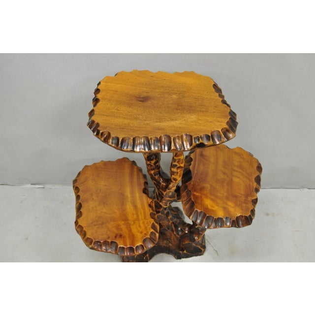 Mid-Century Modern Vintage Mid Century Modern Live Edge 3 Tier Walnut Plant Stand Side Table For Sale - Image 3 of 15