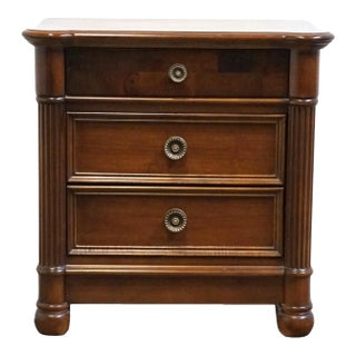 Stanley Furniture Solid Cherry Italian Inspired Traditional 28" Three Drawer Nightstand 339-13-80 For Sale