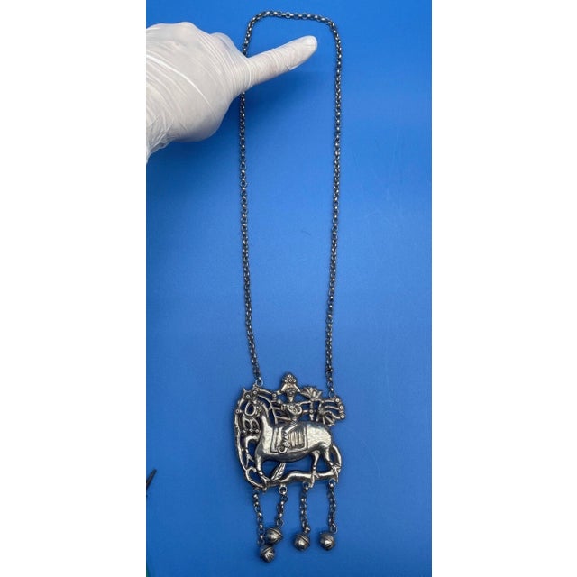 Antique Chinese Silver Qilin Necklace For Sale - Image 15 of 16