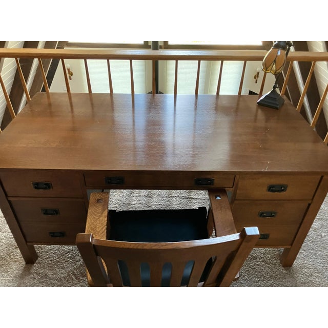 Stickley Stickley Mission Oak Executive Desk (Finish #32) For Sale - Image 4 of 18