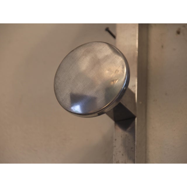 1940s French Art Deco Aluminum Coat Rack with Mirror, 1940s For Sale - Image 5 of 12