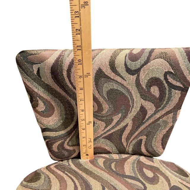 Pair of Contemporary Upholstered Counter/Bar Stools by Johnston Casuals, Bronze Tone Metal For Sale - Image 10 of 14