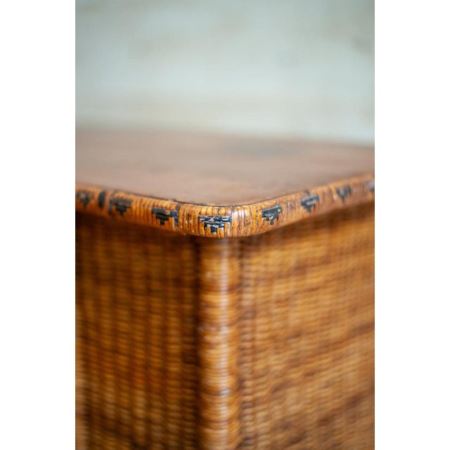 Black Small Woven Bamboo Sideboard, 1960s For Sale - Image 8 of 13