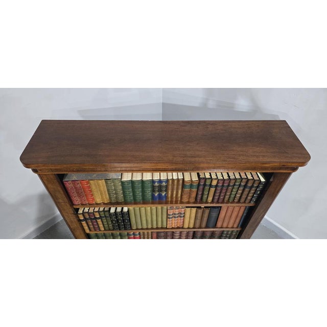 Brown Mahogany Victorian Open Adjustable Library Bookcase For Sale - Image 8 of 12