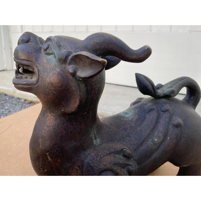 Bronze Guardian Lion or Foo Dog For Sale - Image 10 of 14