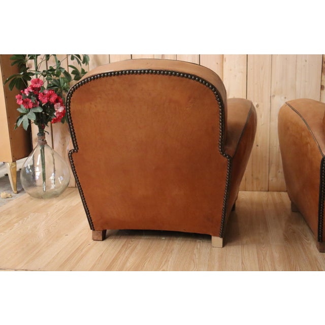 Art Deco Leather Club Chairs, 1930s, Set of 2 For Sale - Image 10 of 14