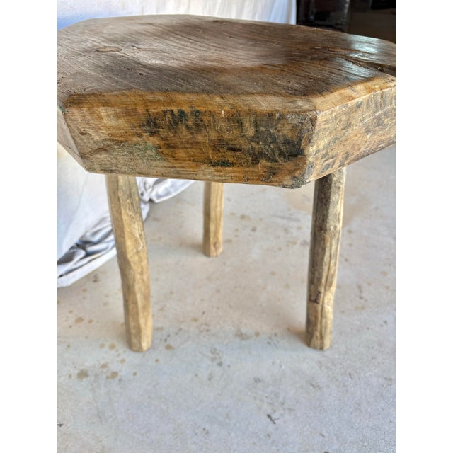 Wood Late 19th Century French Octagonal Butchers Block Side Table For Sale - Image 7 of 12