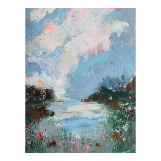 Calm at First Light – Original Abstract Landscape on Canvas by Heather Dawn Batchelor For Sale