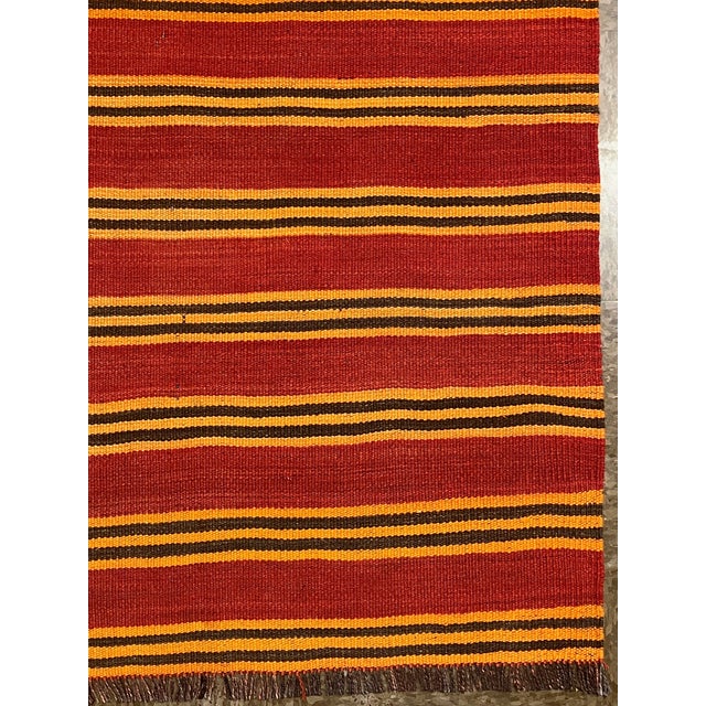 Tribal Vintage Handwoven Persian Meymana Kilim Rug 5'7" X 7'3" For Sale - Image 3 of 5