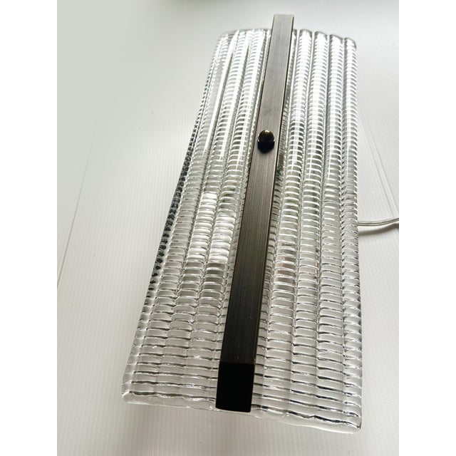 2020s Contemporary Diamanted Rectangular Murano Glass Brunish Wall Sconces - Set of Two For Sale - Image 5 of 7