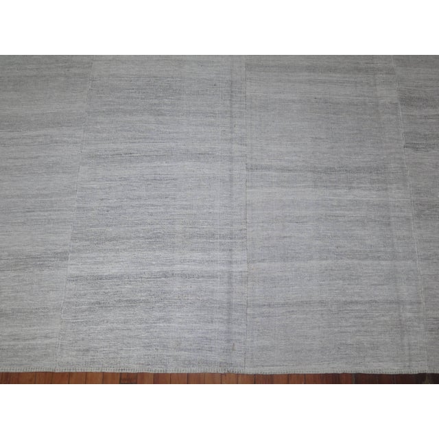 Zabihi Collection White Modern Turkish Kilim - 8'2" x 12'4" For Sale In New York - Image 6 of 9