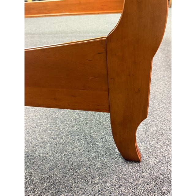 Brown Ethan Allen Medallion Collection Cherry Sleigh Bed - Queen Size For Sale - Image 8 of 12