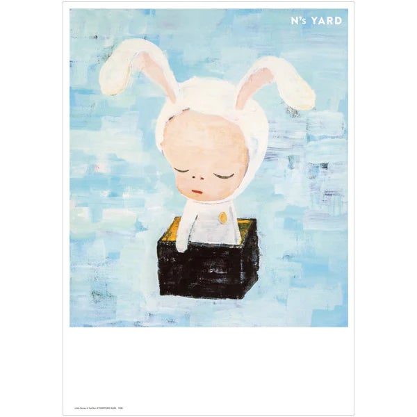 Yoshitomo Nara, Little Bunny in the Box, 2023 Framed in a Oak Frame Offset print on paper 51.5 × 36.4 cm (20 3/10 × 14 2/5...
